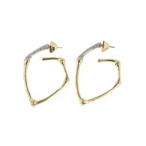 Alexis Bittar Crystal Bamboo Carved Hoop Earrings
